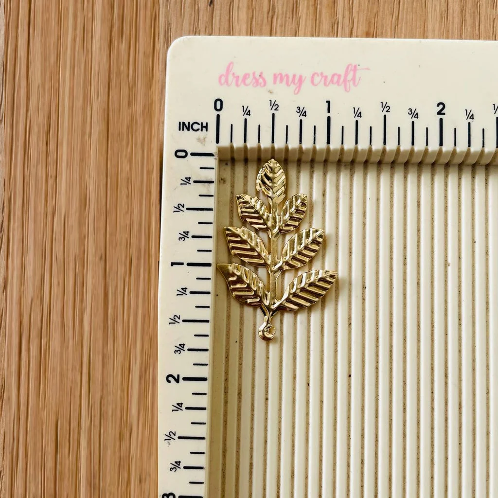 Metal Leaf Charm 5 Pc's - Image 2