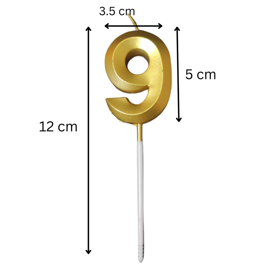 Metallic Golden Colour Shiny Number Wax Candle Cake Topper, Birthday Candles - Image 14