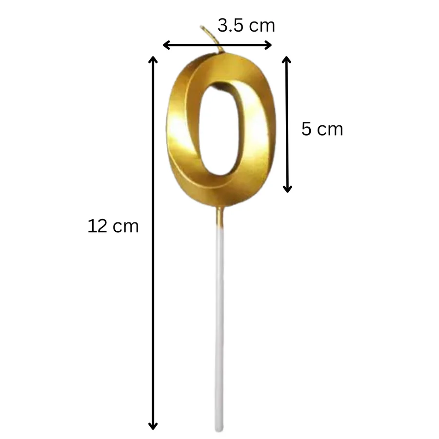 Metallic Golden Colour Shiny Number Wax Candle Cake Topper, Birthday Candles - Image 5