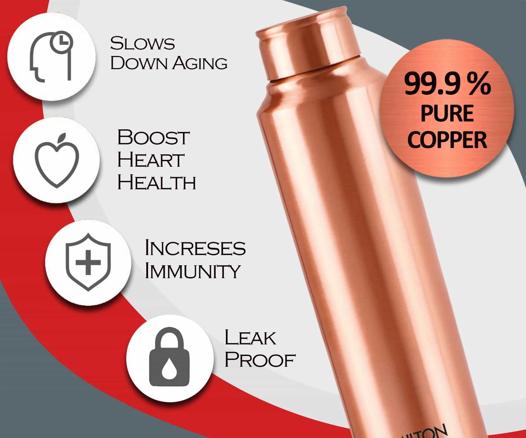 Milton Alpine 1000 Water Bottle, 900 ml, 1 Piece, Copper | 100% Leak Proof | Office Bottle | Gym Bottle | Yoga Bottle | Home | Kitchen | Hiking | Treking Bottle | Travel Bottle - Image 3