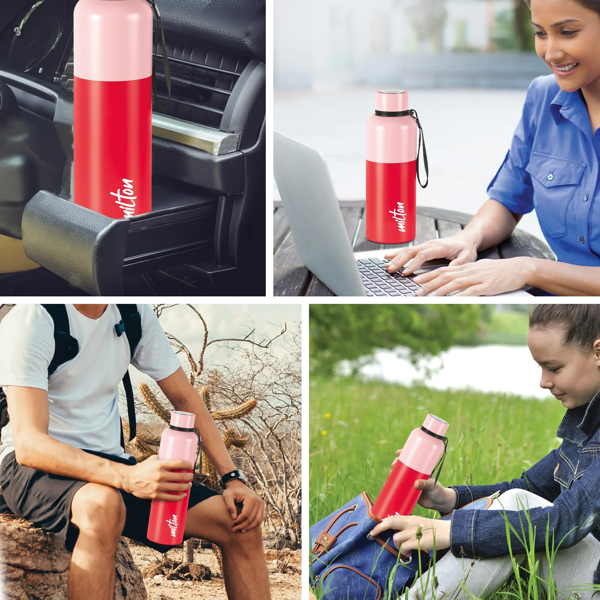Milton Ancy 750 Thermosteel Water Bottle, 750 ml, Red | 24 Hours Hot and Cold | Easy to Carry | Rust Proof | Tea | Coffee | Office| Gym | Home | Kitchen | Hiking | Trekking | Travel Bottle - Image 3