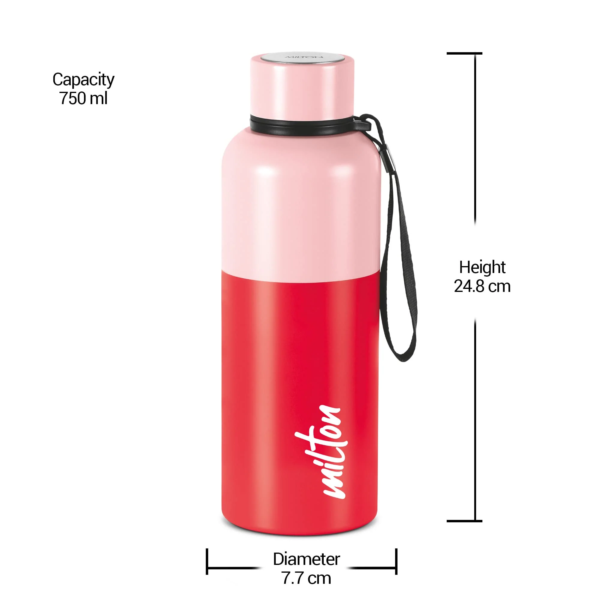 Milton Ancy 750 Thermosteel Water Bottle, 750 ml, Red | 24 Hours Hot and Cold | Easy to Carry | Rust Proof | Tea | Coffee | Office| Gym | Home | Kitchen | Hiking | Trekking | Travel Bottle - Image 6