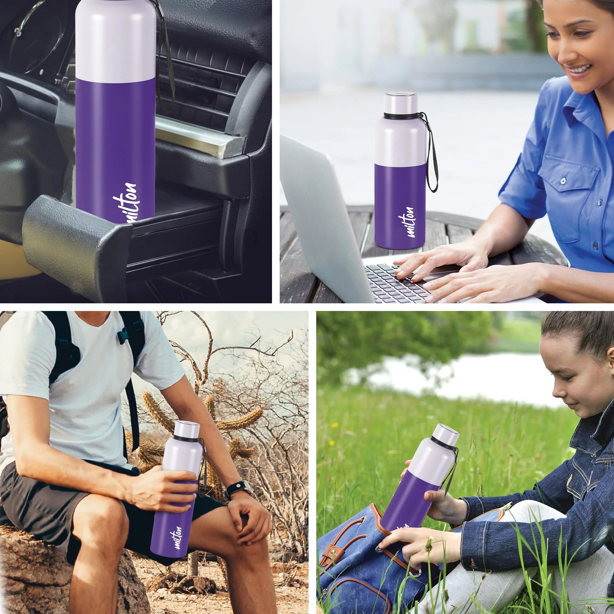 Milton Ancy 750 Thermosteel Water Bottle, 750 ml, Violet | 24 Hours Hot and Cold | Easy to Carry | Rust Proof | Tea | Coffee | Office| Gym | Home | Kitchen | Hiking | Trekking | Travel Bottle - Image 3