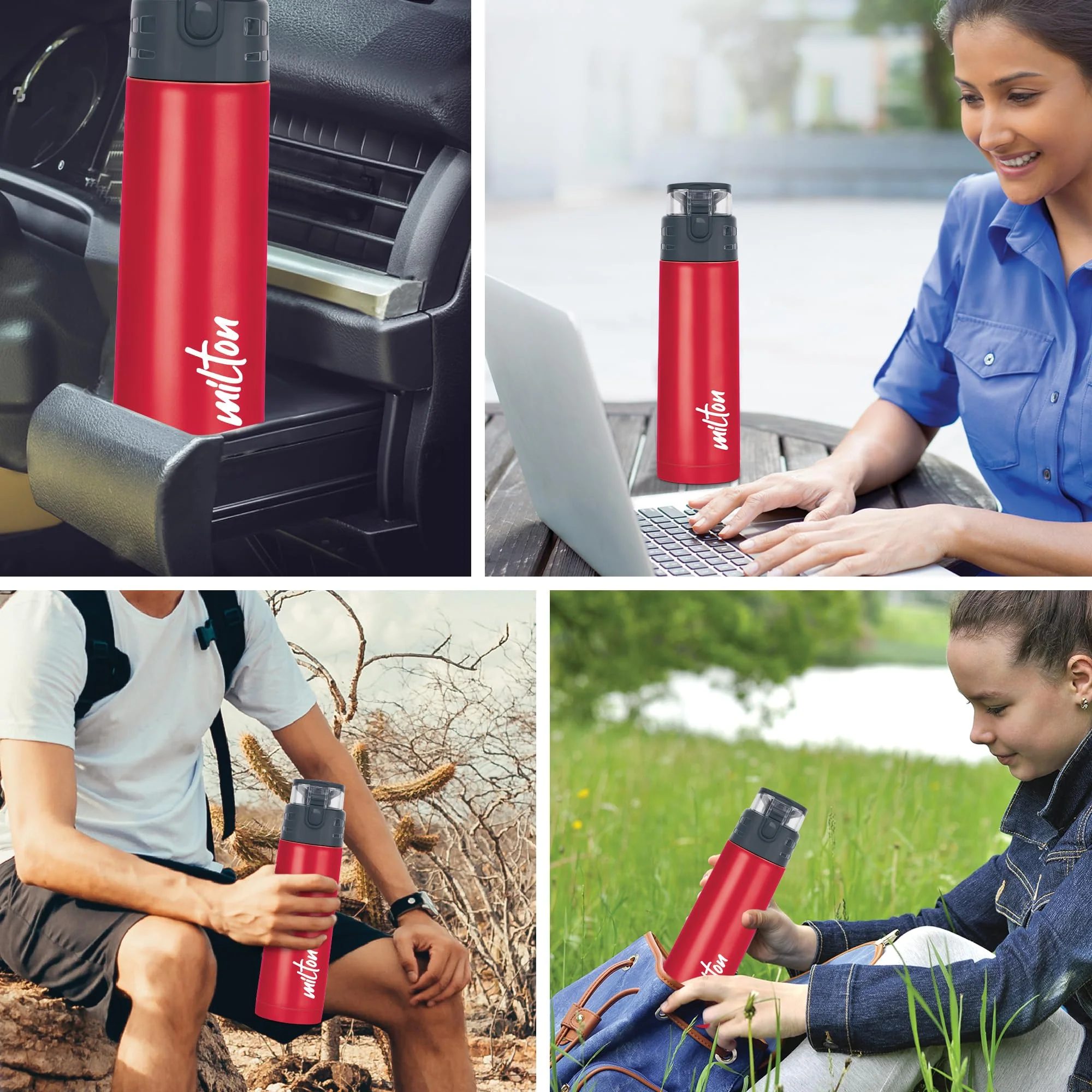Milton Atlantis 400 Thermosteel Insulated Water Bottle, 350 ml, Red | Hot and Cold | Leak Proof | Office Bottle | Sports | Home | Kitchen | Hiking | Treking | Travel | Easy to Carry | Rust Proof - Image 4