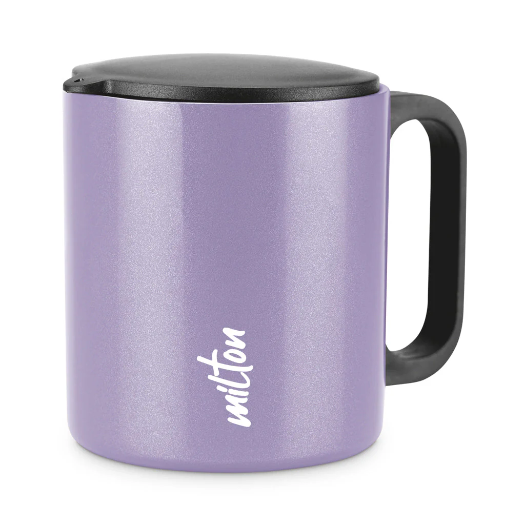 Milton Auriga Double Walled Stainless Steel Mug with Lid 210 ml Purple - Image 2