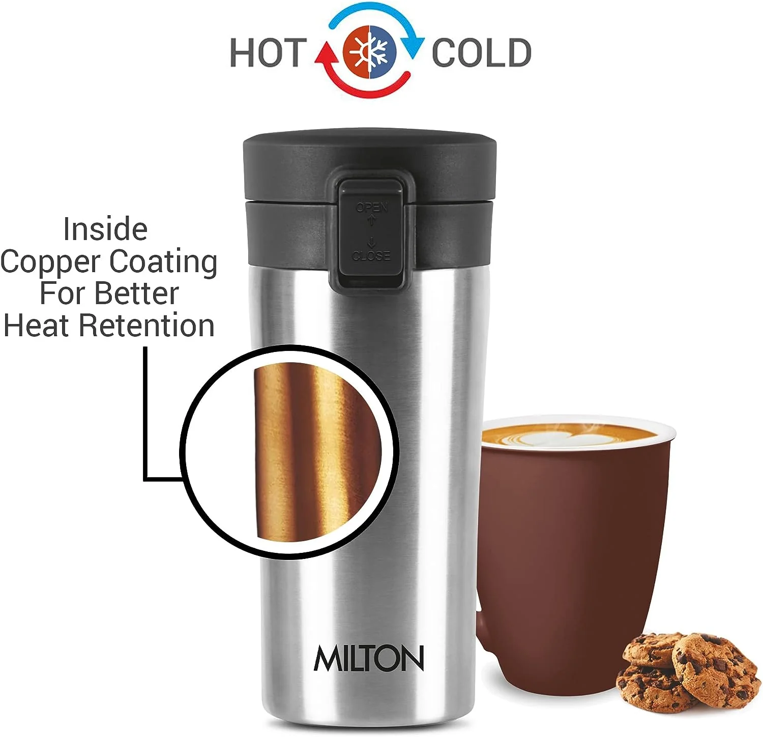 Milton Coffee Mug Thermosteel Hot or Cold Insulated Flask, 300 ml, Peach | Leak Proof | Rust Proof | Tea Mug | Soup Flask | Juice Mug | Water Flask | Easy Grip | Easy to Carry - Image 12