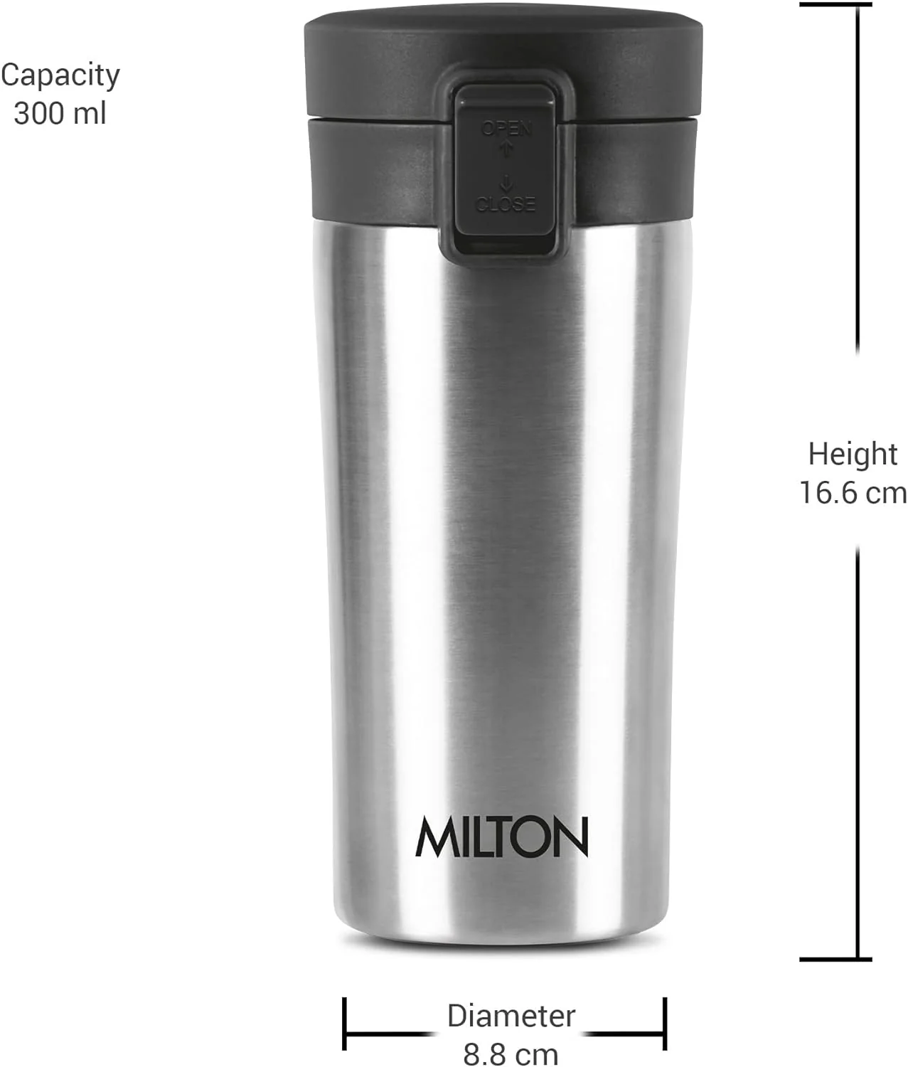 Milton Coffee Mug Thermosteel Hot or Cold Insulated Flask, 300 ml, Peach | Leak Proof | Rust Proof | Tea Mug | Soup Flask | Juice Mug | Water Flask | Easy Grip | Easy to Carry - Image 15