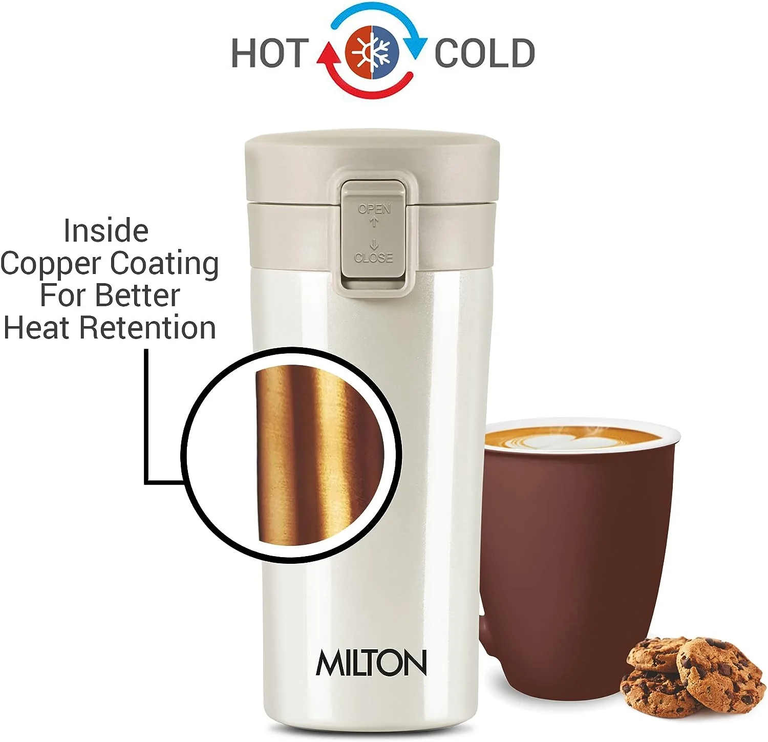 Milton Coffee Mug Thermosteel Hot or Cold Insulated Flask, 300 ml, Peach | Leak Proof | Rust Proof | Tea Mug | Soup Flask | Juice Mug | Water Flask | Easy Grip | Easy to Carry - Image 20