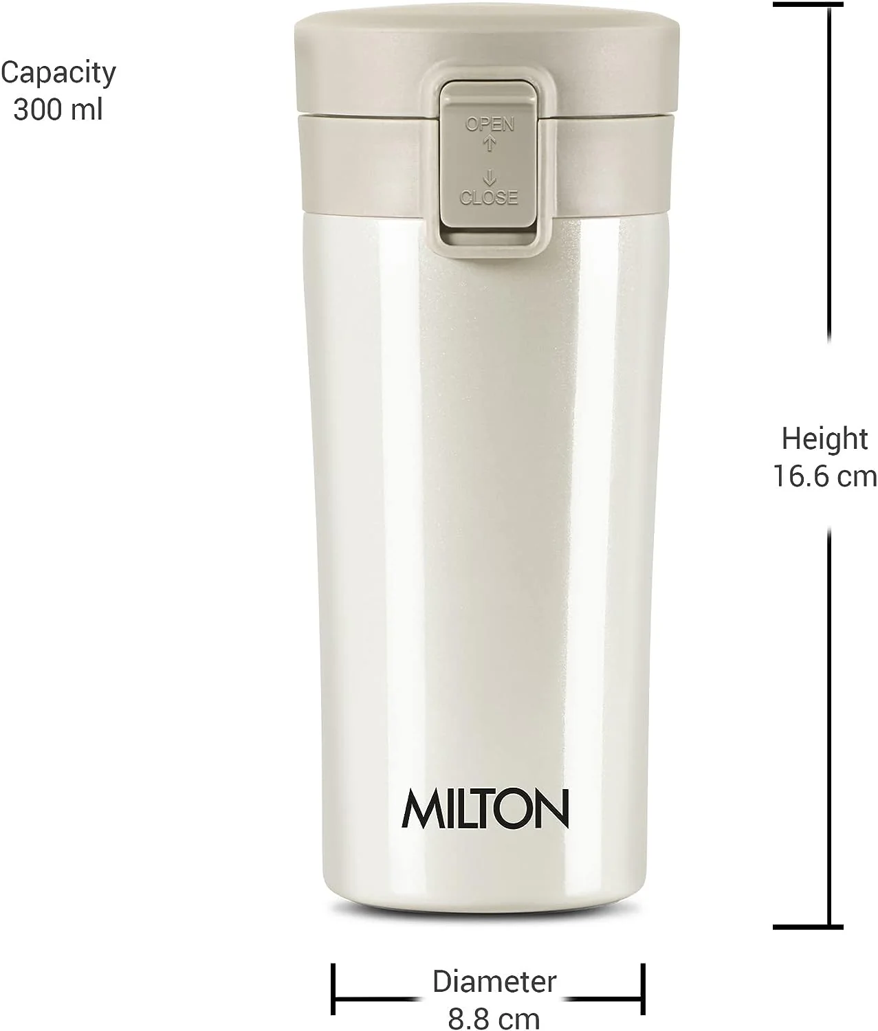 Milton Coffee Mug Thermosteel Hot or Cold Insulated Flask, 300 ml, Peach | Leak Proof | Rust Proof | Tea Mug | Soup Flask | Juice Mug | Water Flask | Easy Grip | Easy to Carry - Image 23