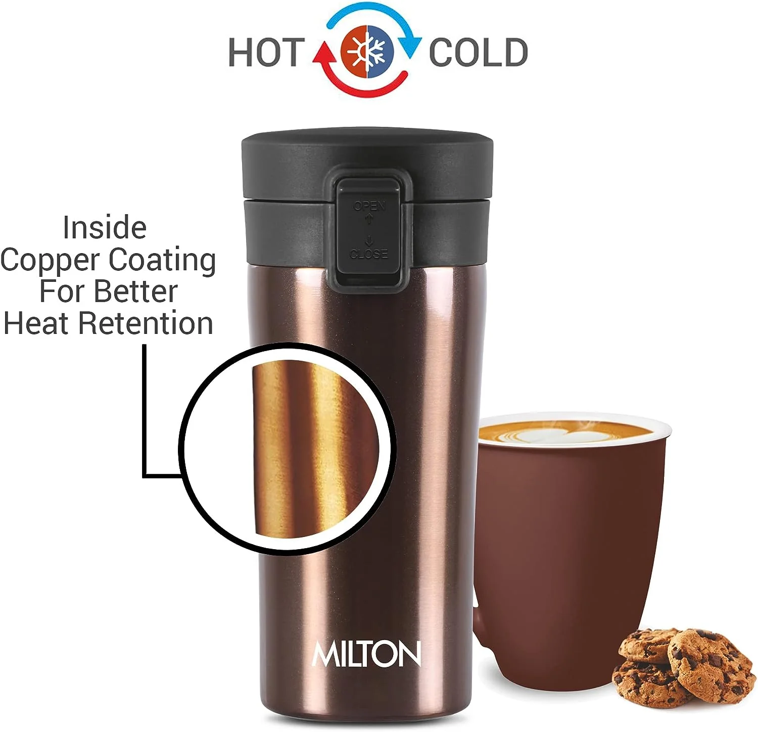 Milton Coffee Mug Thermosteel Hot or Cold Insulated Flask, 300 ml, Peach | Leak Proof | Rust Proof | Tea Mug | Soup Flask | Juice Mug | Water Flask | Easy Grip | Easy to Carry - Image 24