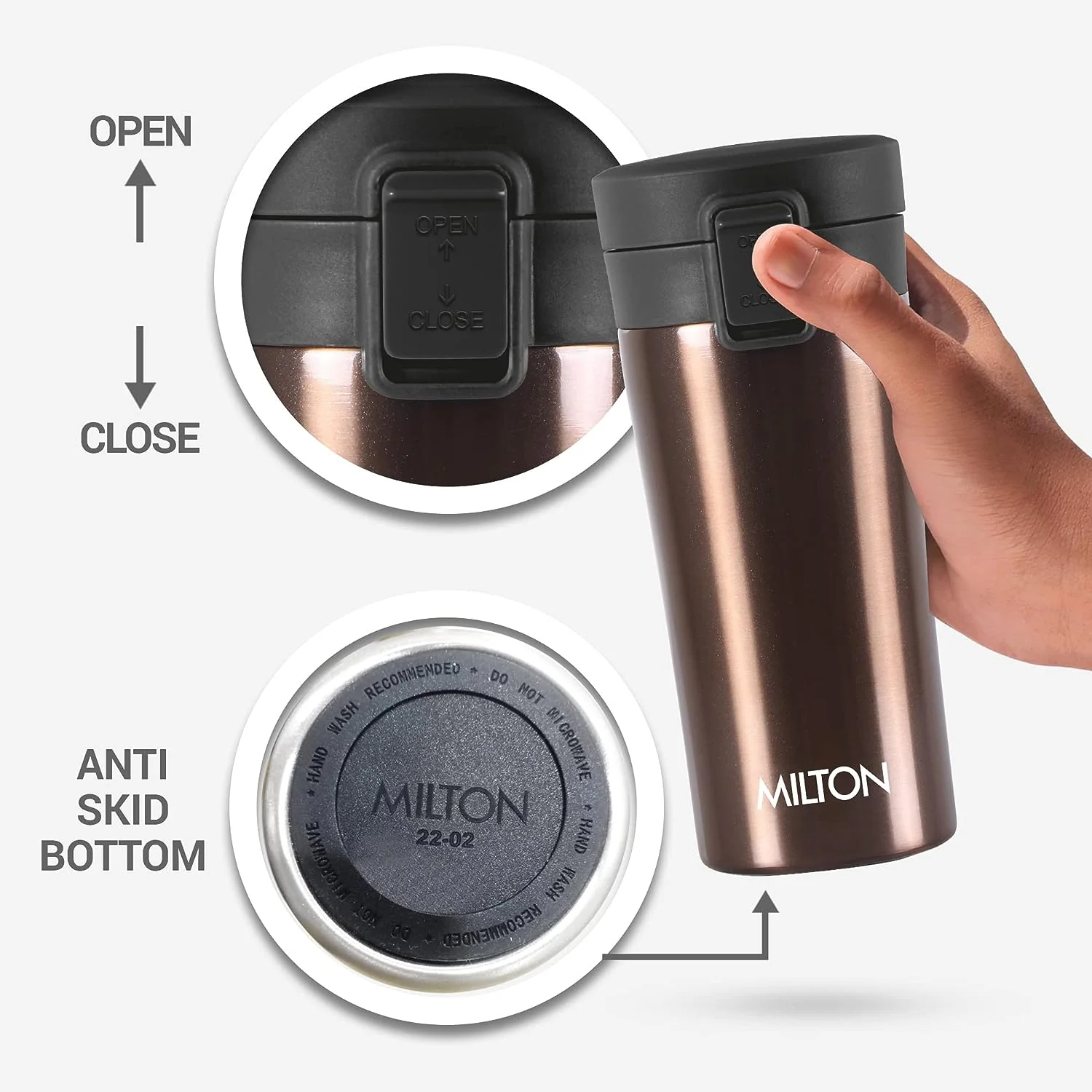 Milton Coffee Mug Thermosteel Hot or Cold Insulated Flask, 300 ml, Peach | Leak Proof | Rust Proof | Tea Mug | Soup Flask | Juice Mug | Water Flask | Easy Grip | Easy to Carry - Image 25