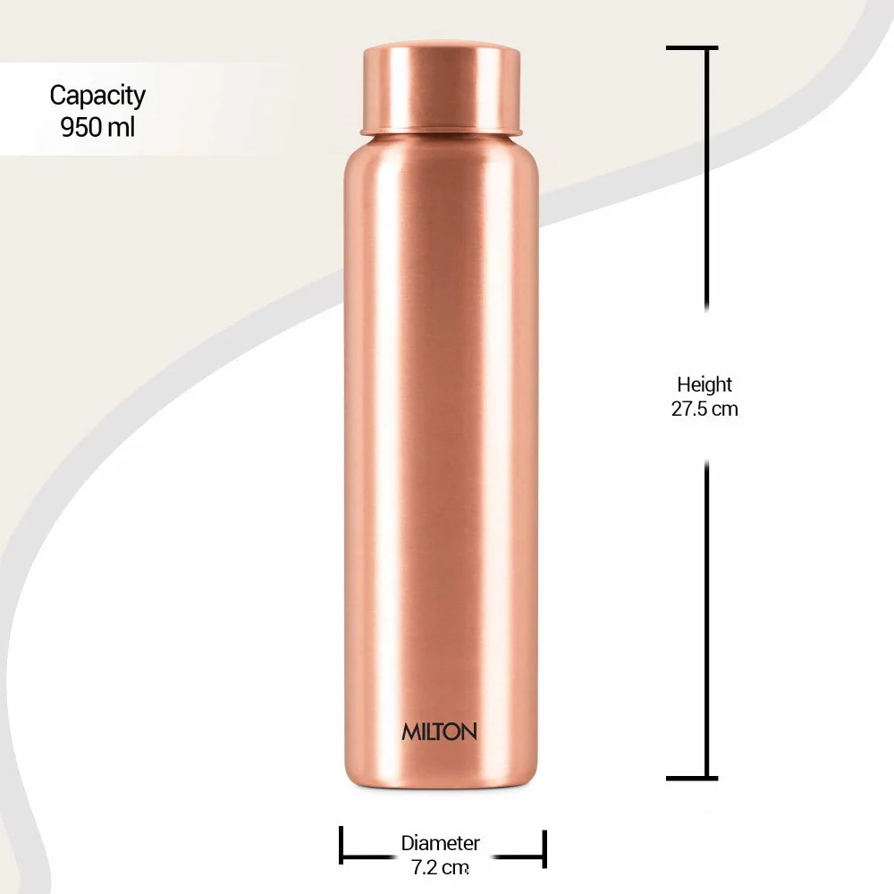 Milton Copper Aqua 1000 Water Bottle, 950 ml, Copper | 100% Leak Proof | Office Bottle | Gym Bottle | Yoga Bottle | Home | Kitchen | Hiking | Treking Bottle | Travel Bottle - Image 6