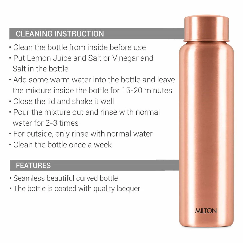 Milton Copper Aqua 1000 Water Bottle, 950 ml, Copper | 100% Leak Proof | Office Bottle | Gym Bottle | Yoga Bottle | Home | Kitchen | Hiking | Treking Bottle | Travel Bottle - Image 7
