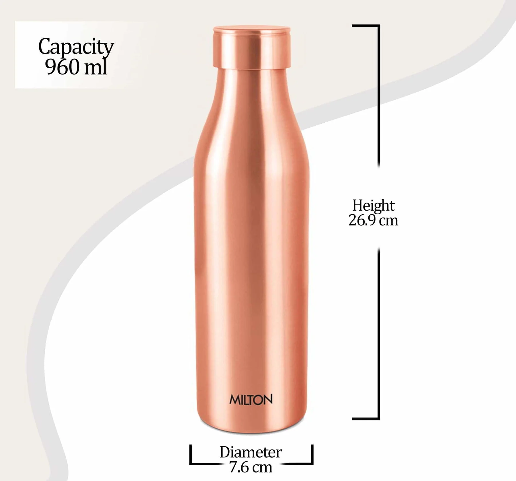 Milton Copper Charge 1000 Water Bottle, 930 ml, 1 Piece, Copper | 100% Leak Proof | Office Bottle | Gym Bottle | Yoga Bottle | Home | Kitchen | Hiking | Treking Bottle | Travel Bottle - Image 5