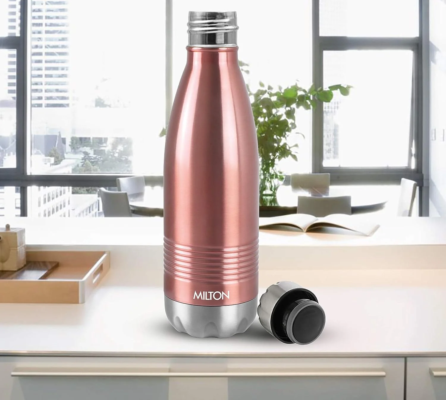 Milton Duo DLX 500 Thermosteel 24 Hours Hot and Cold Water Bottle, 1 Piece, 500 ml, | 100% Leak Proof | Office Bottle | Gym | Home | Kitchen | Hiking | Trekking | Travel Bottle - Image 9