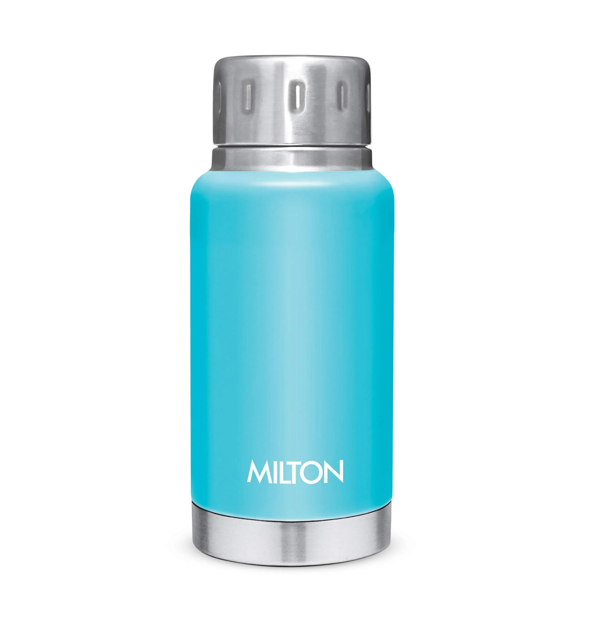 Milton Elfin 160 Thermosteel Bottle, 160 ml Water Bottles, 24 Hours Hot and Cold, Easy to Carry, Easy Grip, Rust Proof, Tea, Coffee, Office, Travel Bottle, Light Blue