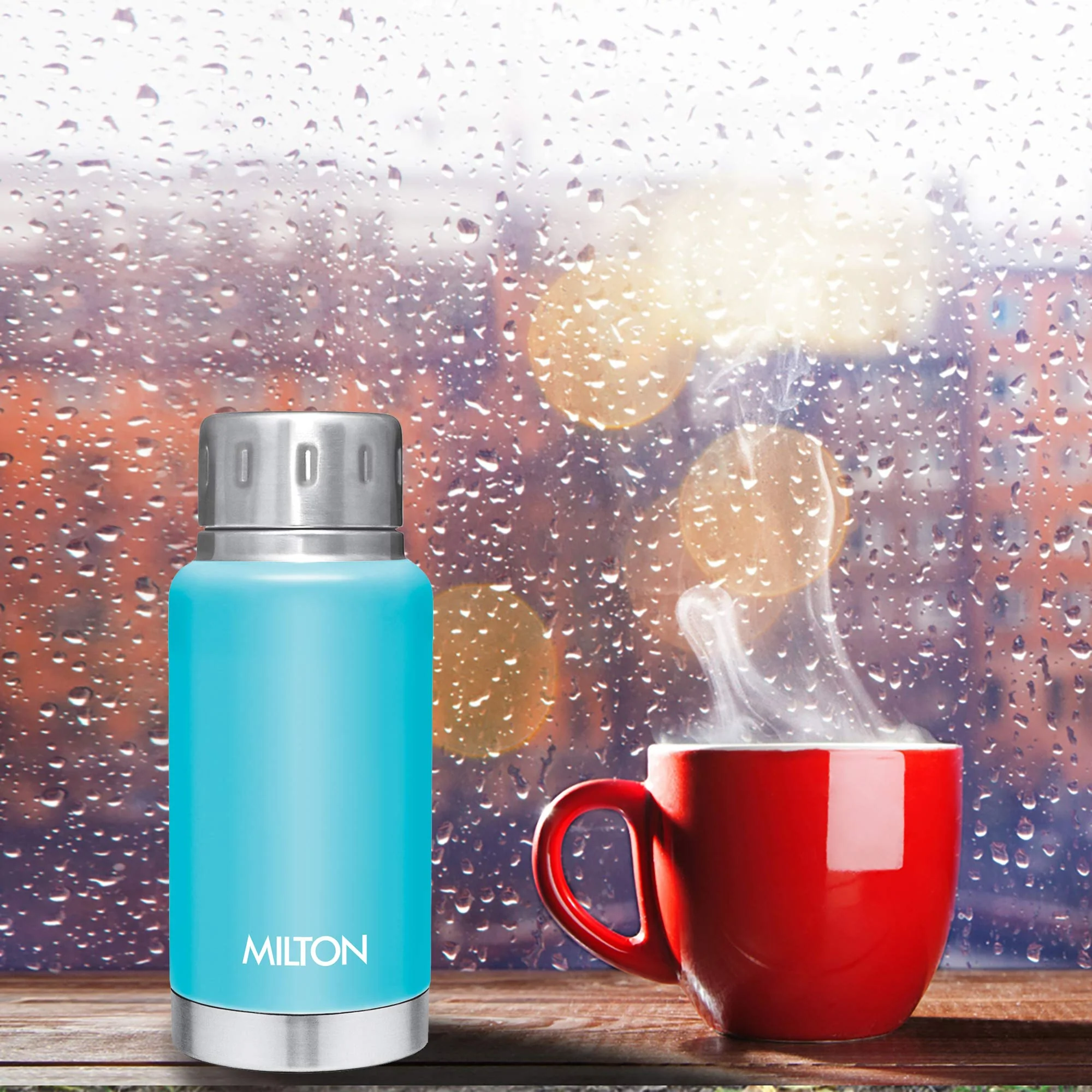 Milton Elfin 160 Thermosteel Bottle, 160 ml Water Bottles, 24 Hours Hot and Cold, Easy to Carry, Easy Grip, Rust Proof, Tea, Coffee, Office, Travel Bottle, Light Blue - Image 3