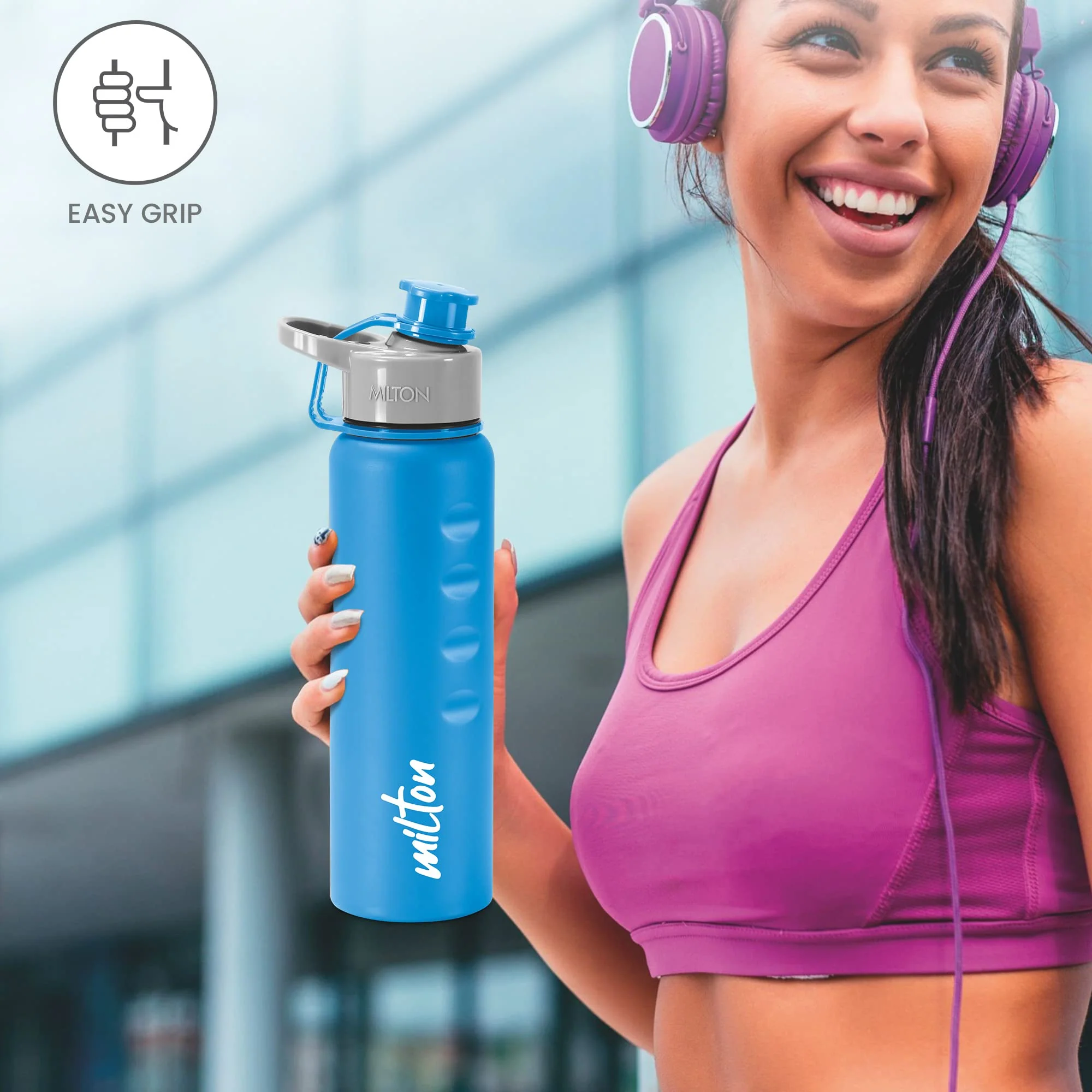 Milton Gripper 750 Stainless Steel Water Bottle, 750 ml, | Leak Proof | Easy Grip | Light Weight | Easy to Carry - Image 5