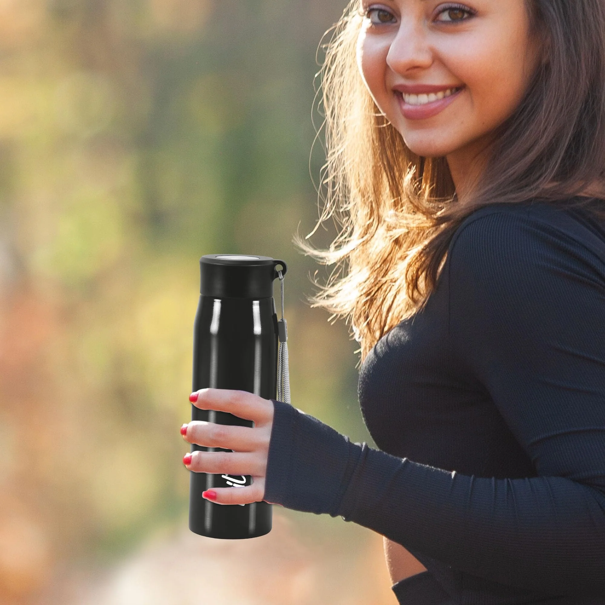 Milton Handy 650 Stainless Steel Water Bottle, 690 ml water bottles, Single walled, Leak-Proof, Rust-free Steel Bottle, Easy Grip, Easy to Carry, Travel Bottle, Black - Image 6