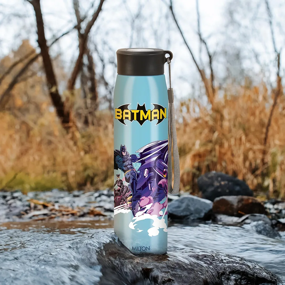Milton Handy Design 850 Stainless Steel Water Bottle, 780 ml, Blue (Super Heroes - Batman)| Single walled | Leak Proof | Gym Bottle | Home | Kitchen | Hiking | Treking Bottle | Travel Bottle - Image 7