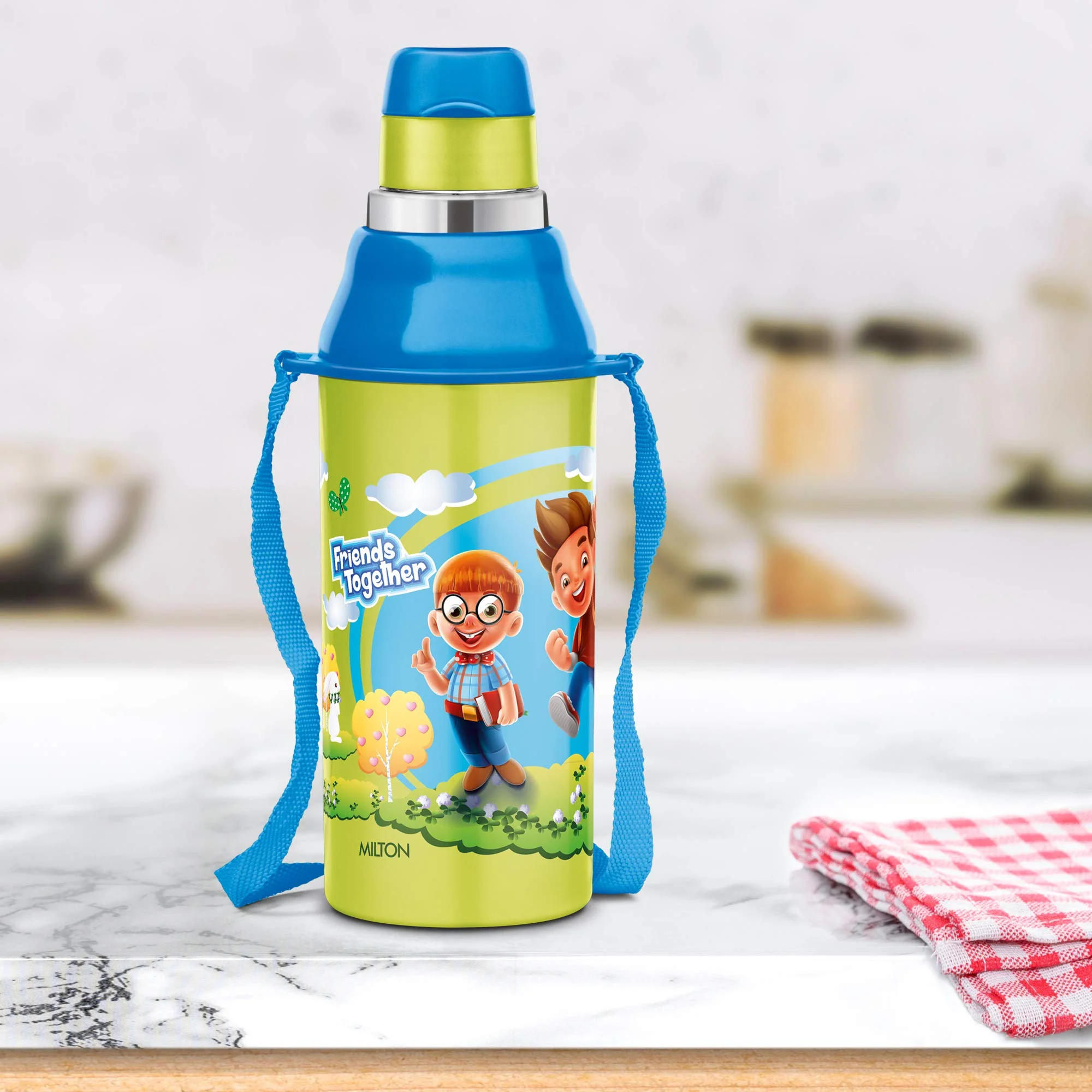 Milton Kool Steelight 400 Kids Plastic Insulated Water Bottle with Straw, 404 ml, Sipper Bottle, Leak Proof, BPA Free, Food Grade, School & Picnic Bottle, Green - Image 5