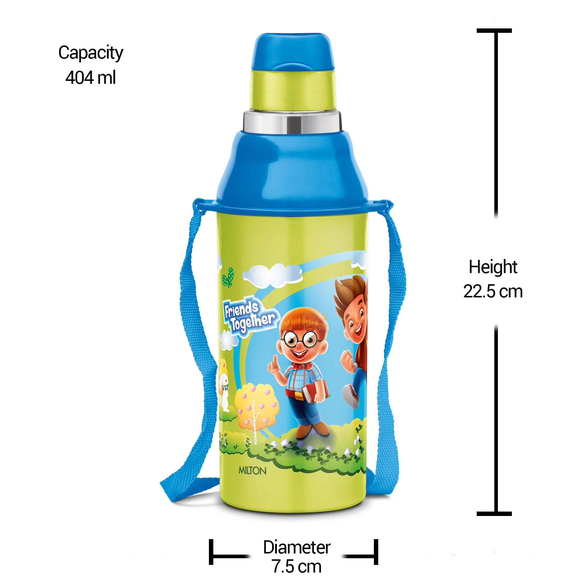 Milton Kool Steelight 400 Kids Plastic Insulated Water Bottle with Straw, 404 ml, Sipper Bottle, Leak Proof, BPA Free, Food Grade, School & Picnic Bottle, Green - Image 6