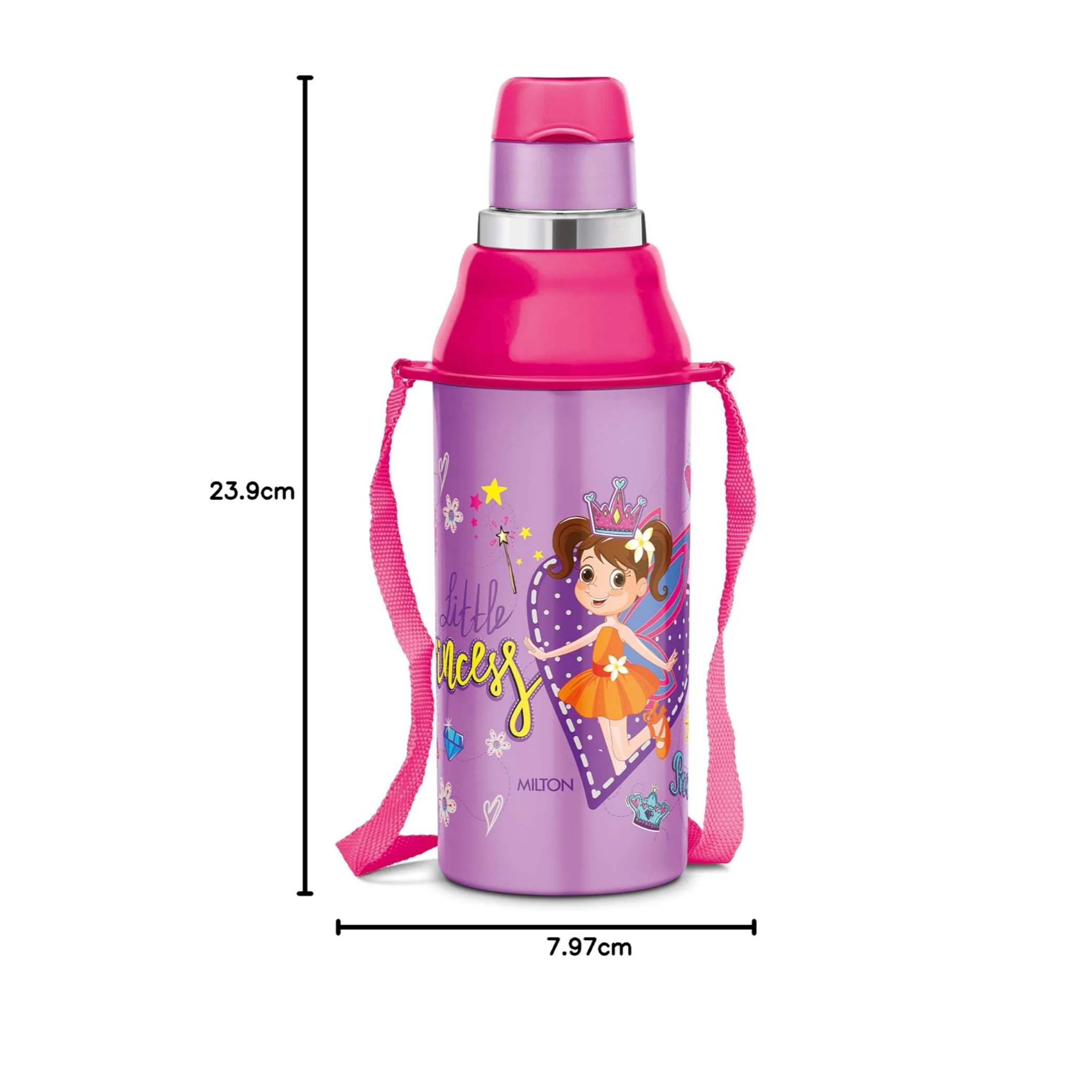 Milton Kool Steelight 400 Kids Plastic Insulated Water Bottle with Straw, 404 ml, Sipper Bottle, Leak Proof, BPA Free, Food Grade, School & Picnic Bottle, Purple - Image 2