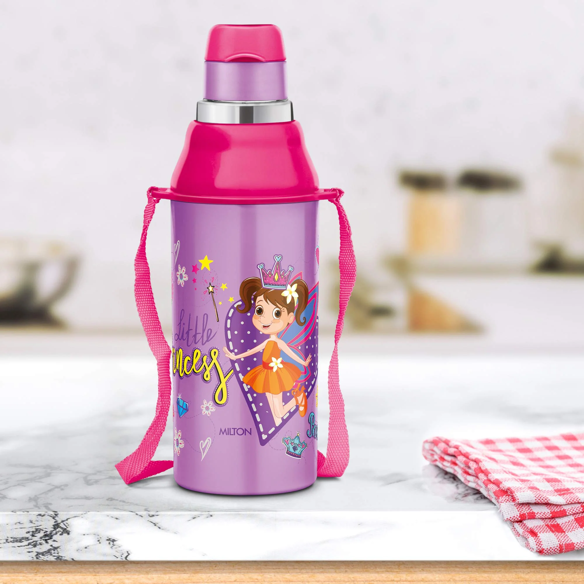Milton Kool Steelight 400 Kids Plastic Insulated Water Bottle with Straw, 404 ml, Sipper Bottle, Leak Proof, BPA Free, Food Grade, School & Picnic Bottle, Purple - Image 3