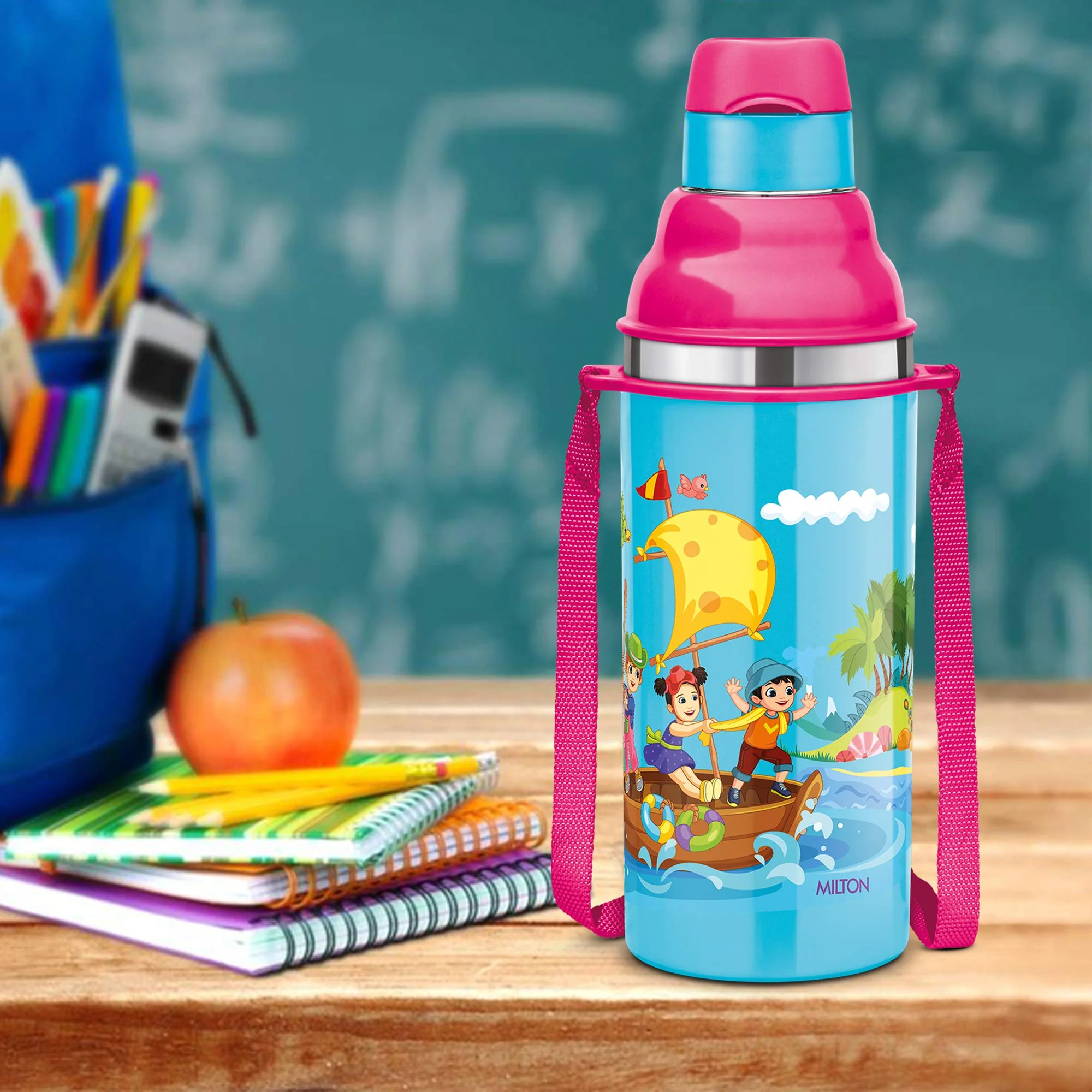 Milton Kool Stunner 400 Kids Plastic Insulated Water Bottle with Straw, 404 ml, Sipper Bottle, Leak Proof, BPA Free, Food Grade, School & Picnic Bottle, Blue - Image 5