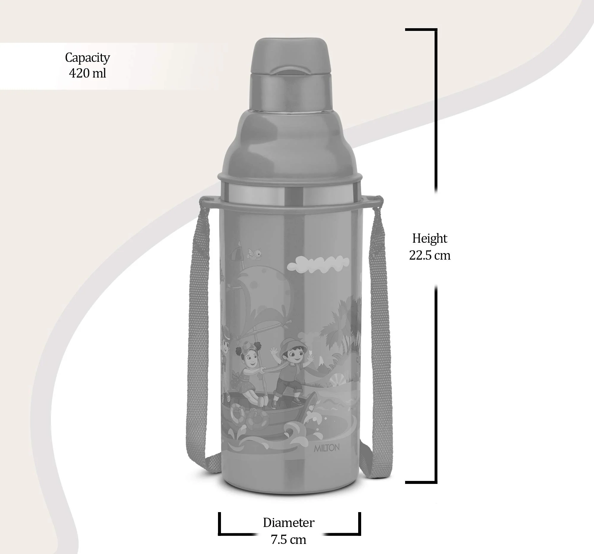 Milton Kool Stunner 400 Kids Plastic Insulated Water Bottle with Straw, 404 ml, Sipper Bottle, Leak Proof, BPA Free, Food Grade, School & Picnic Bottle, Blue - Image 6