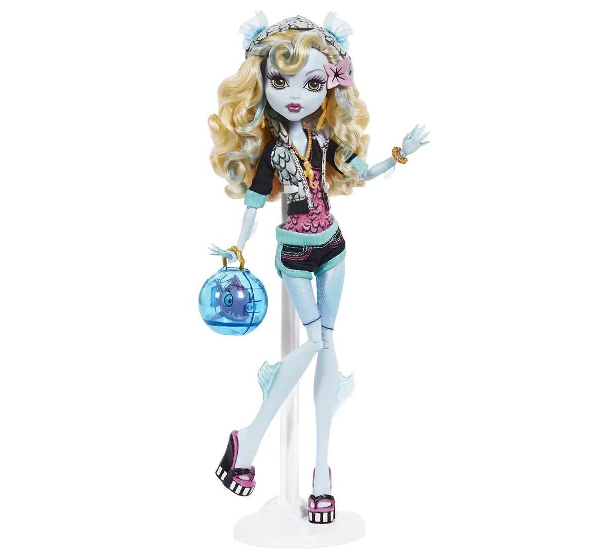 Monster High Lagoona Blue Reproduction Doll With Doll Stand & Accessories HGC32 - Image 2