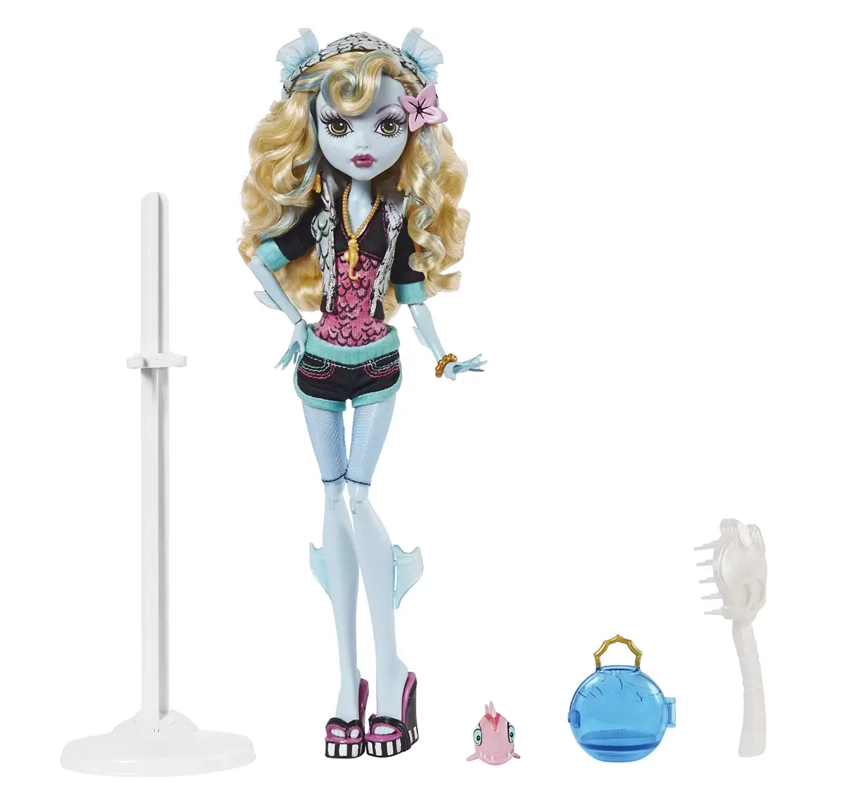 Monster High Lagoona Blue Reproduction Doll With Doll Stand & Accessories HGC32 - Image 3