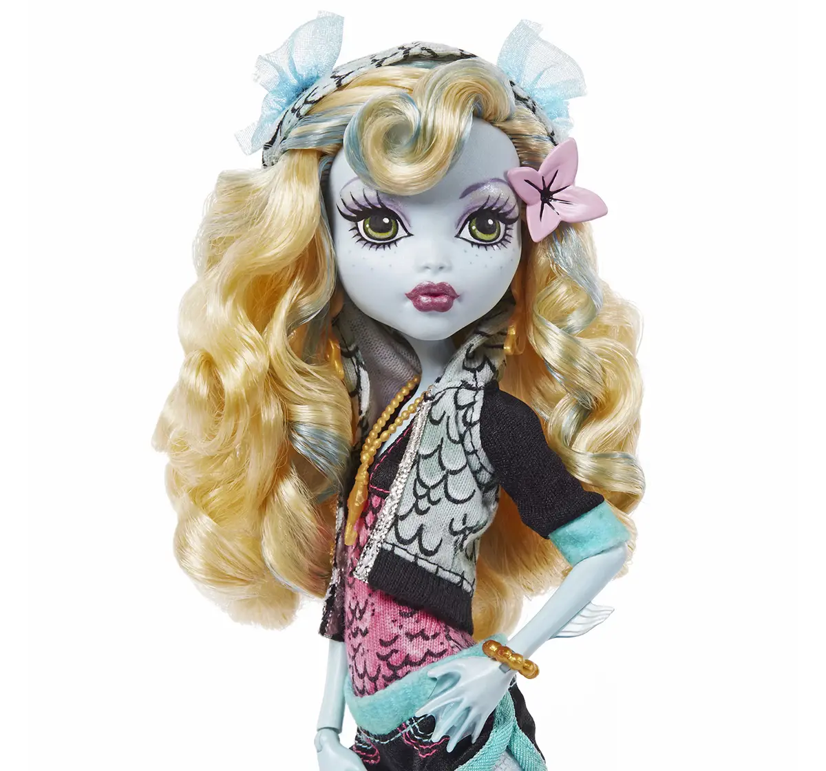Monster High Lagoona Blue Reproduction Doll With Doll Stand & Accessories HGC32 - Image 4