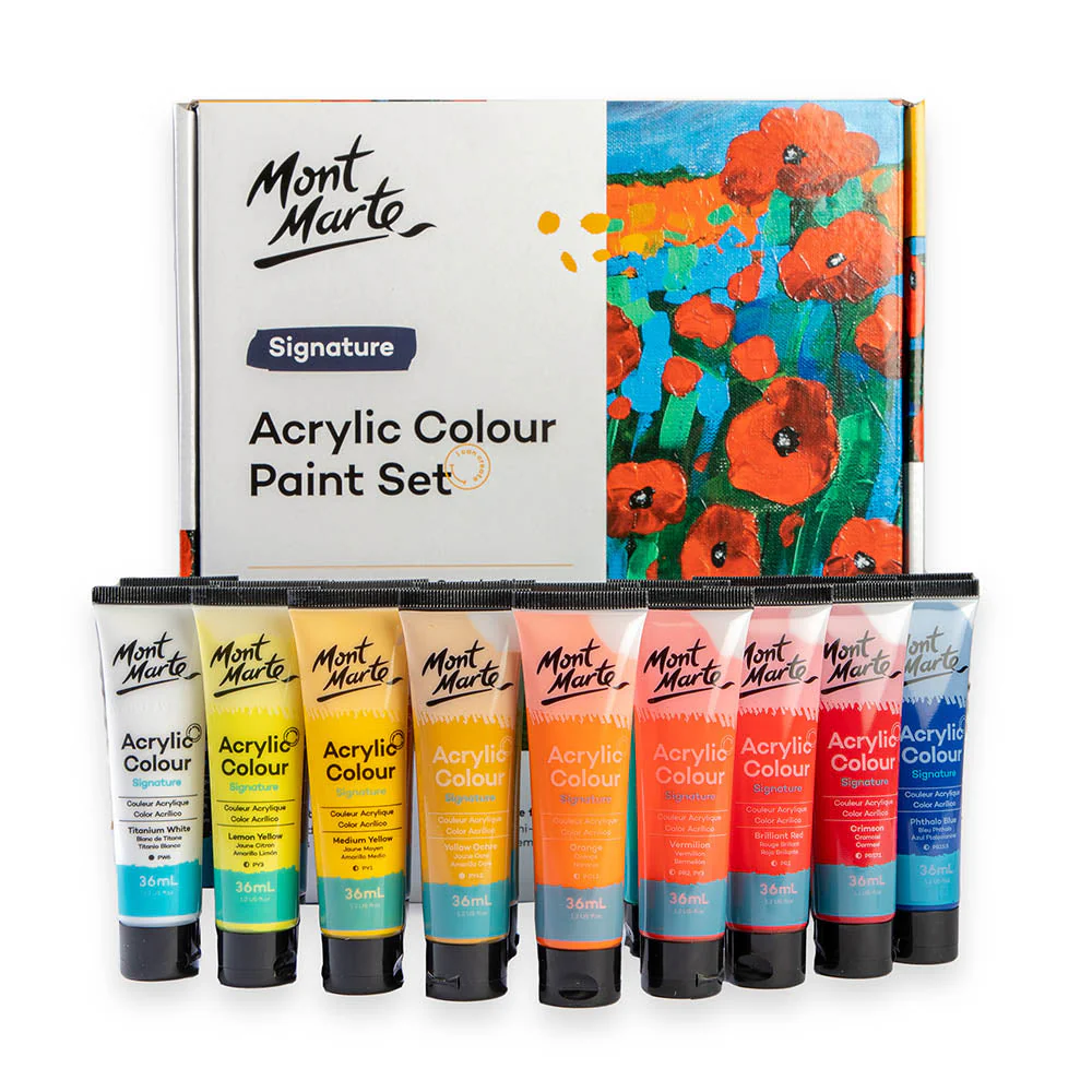 Mont Marte Acrylic Colour Paint Set Signature 18pc x 36ml - Image 6