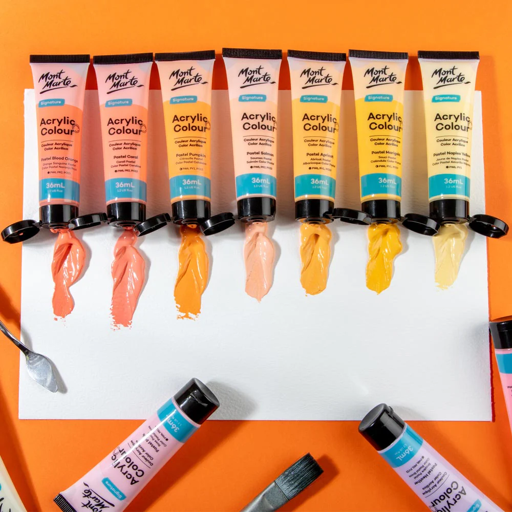Mont Marte Acrylic Colour Pastel Paint Set Signature 24pc x 36ml - Image 7