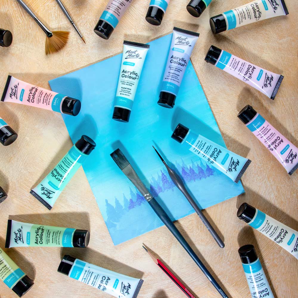 Mont Marte Acrylic Colour Pastel Paint Set Signature 36pc x 36ml - Image 10