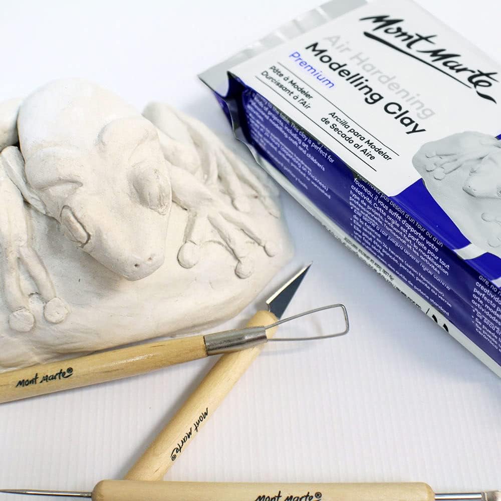 Mont Marte Air Hardening Modelling Clay - White 500gms - Image 4
