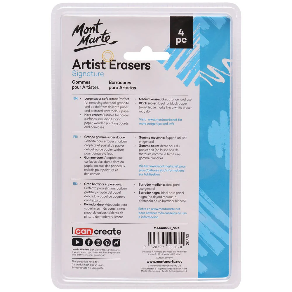 Mont Marte Artist Eraser Signature 4 Piece Set - Image 2