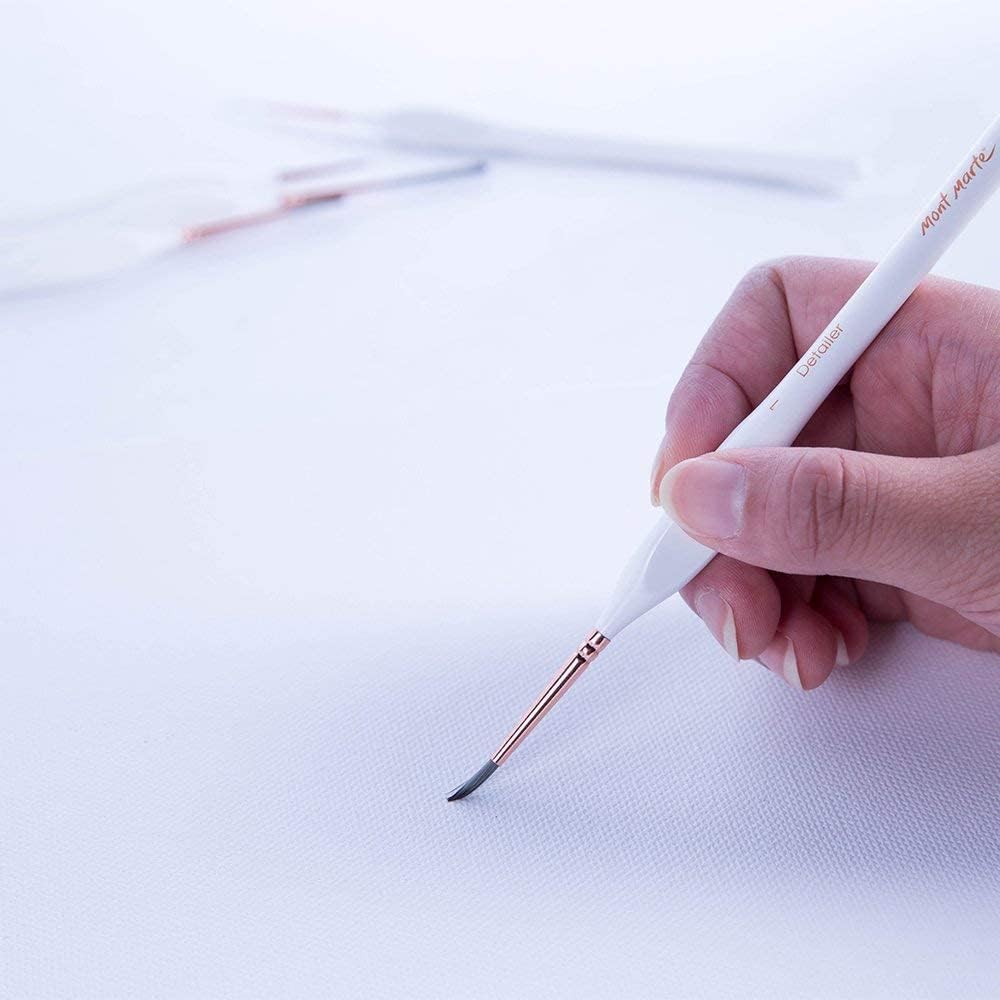 Mont Marte Detail & Liner Taklon Brush Set (Set of 5, White) - Image 4