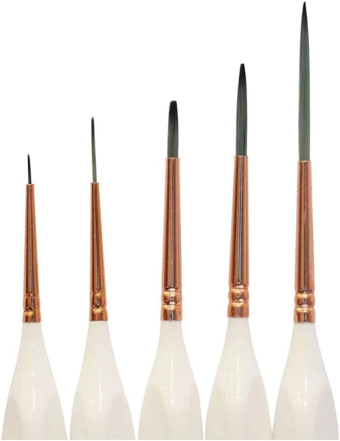 Mont Marte Detail & Liner Taklon Brush Set (Set of 5, White) - Image 6