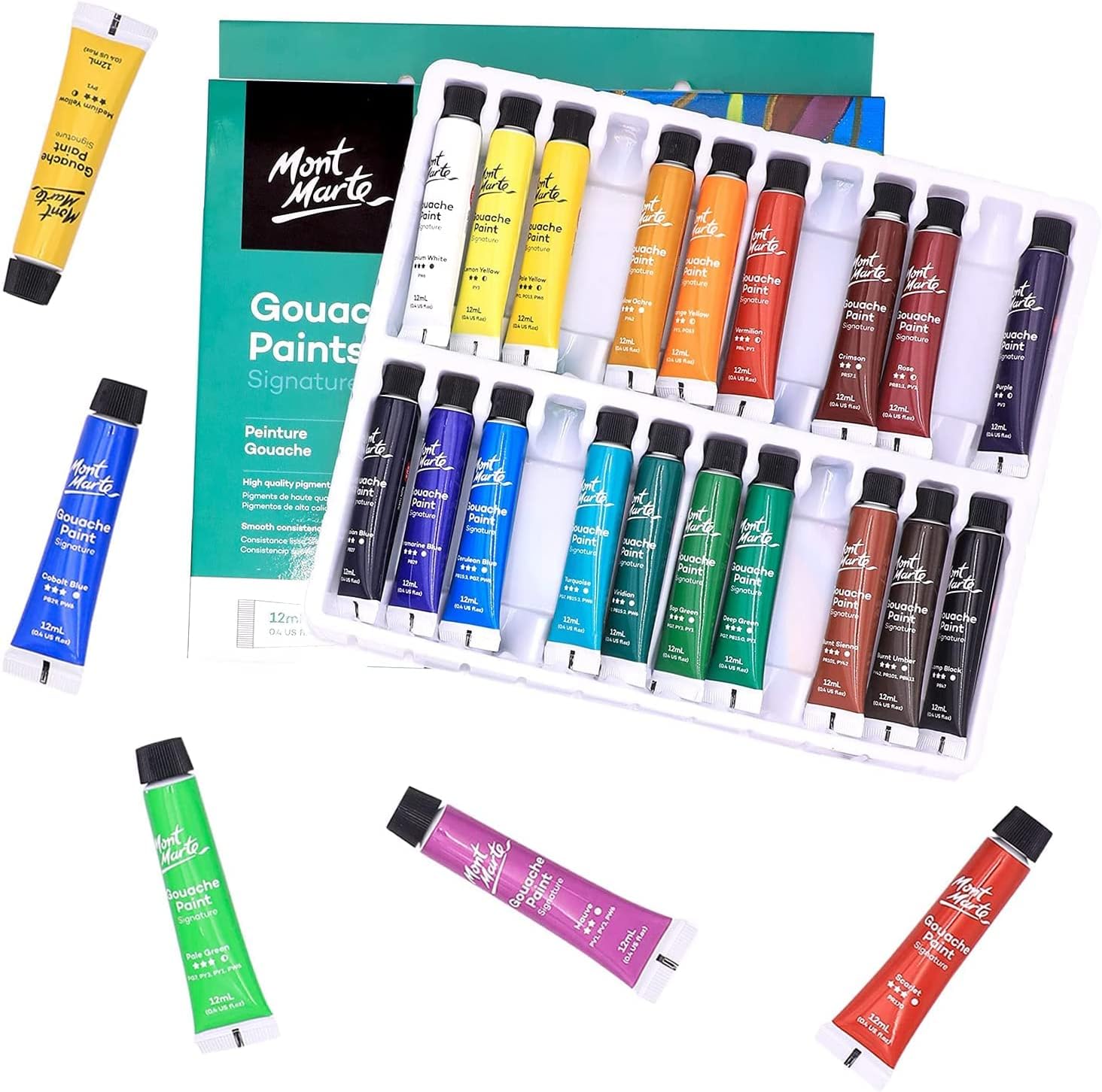 Mont Marte Gouache Paints Signature 24pc x 12ml - Image 3