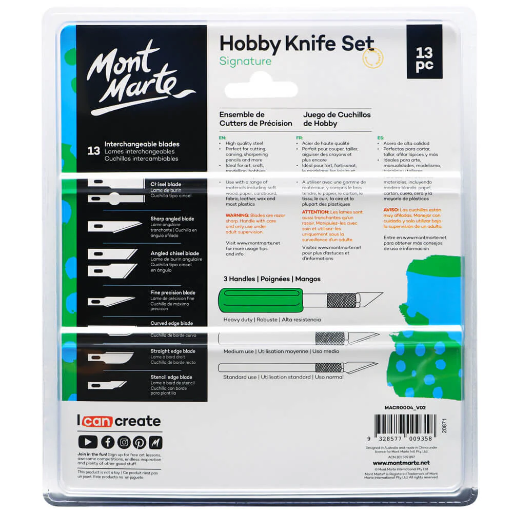 Mont Marte Hobby Knife Set Signature 13pc - Image 7