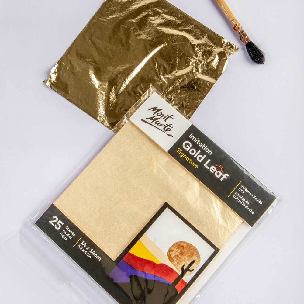 Mont Marte Imitation Gold Leaf Signature 14cm x 14cm (5.5in) 25 Sheets - Image 4