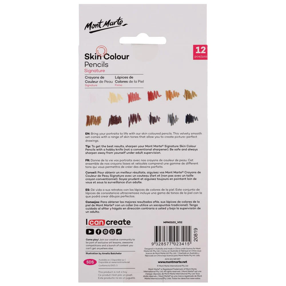 Mont Marte Skin Colour Pencils Signature 12pc - Image 2