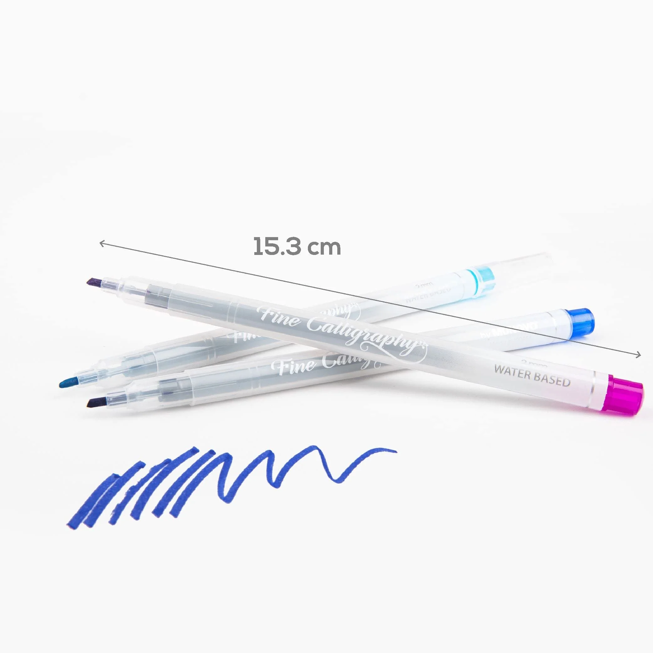 Mungyo Fine Calligraphy Chisel Pen Set of 12 Colours 2mm - Image 3