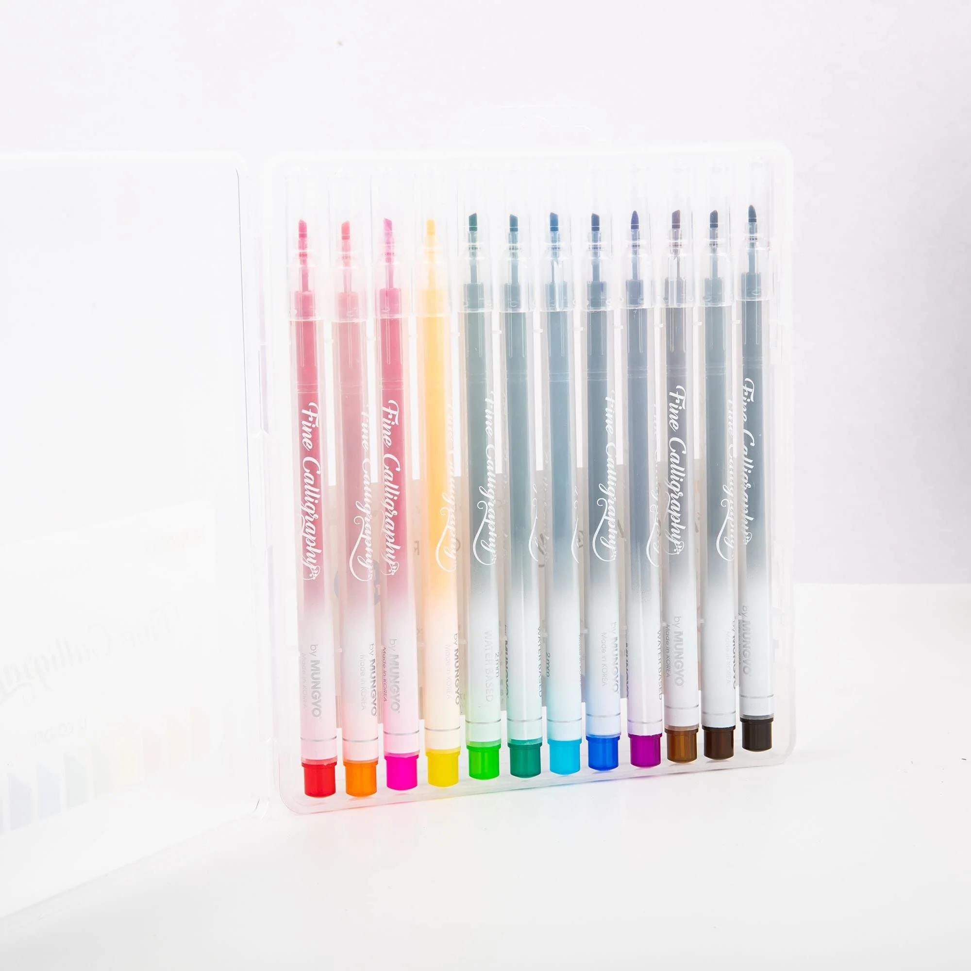 Mungyo Fine Calligraphy Chisel Pen Set of 12 Colours 2mm - Image 5