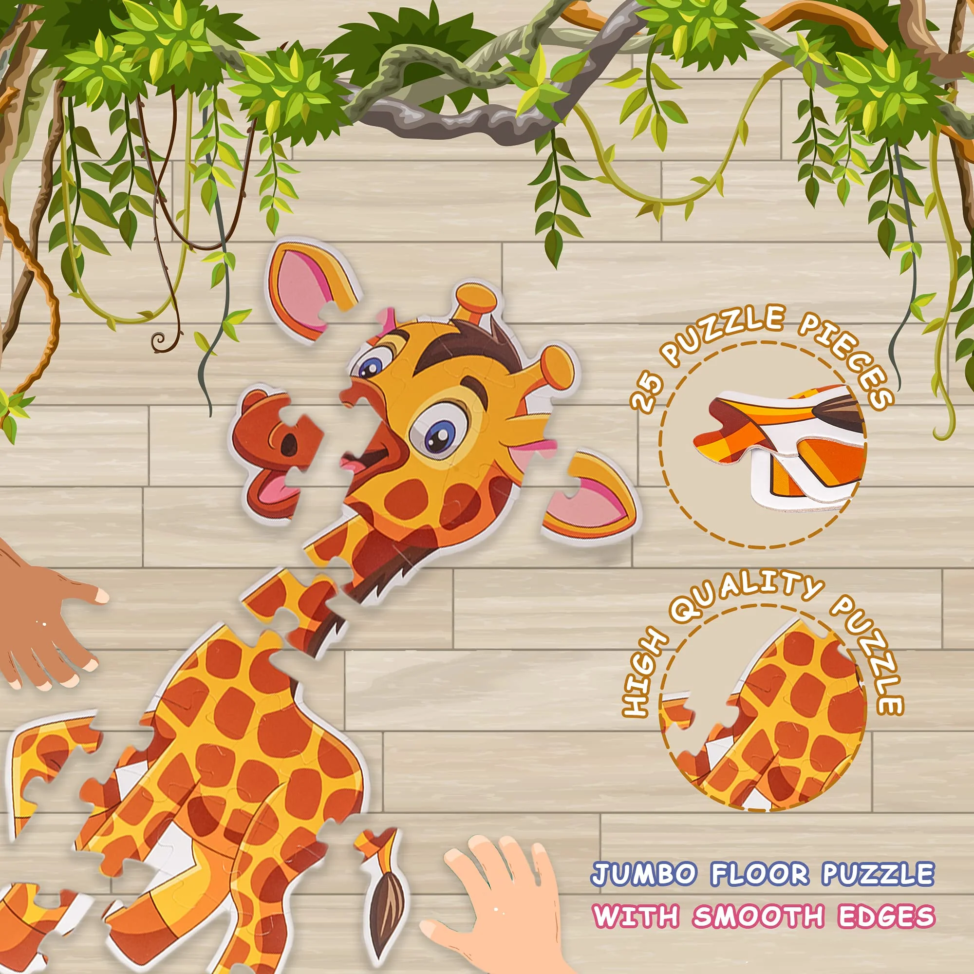Ratna's My First Big Puzzle Giraffe 25 Pieces Jigsaw Puzzle for Kids | A Perfect Jumbo Jigsaw Floor Puzzle for Little Hands - Image 5