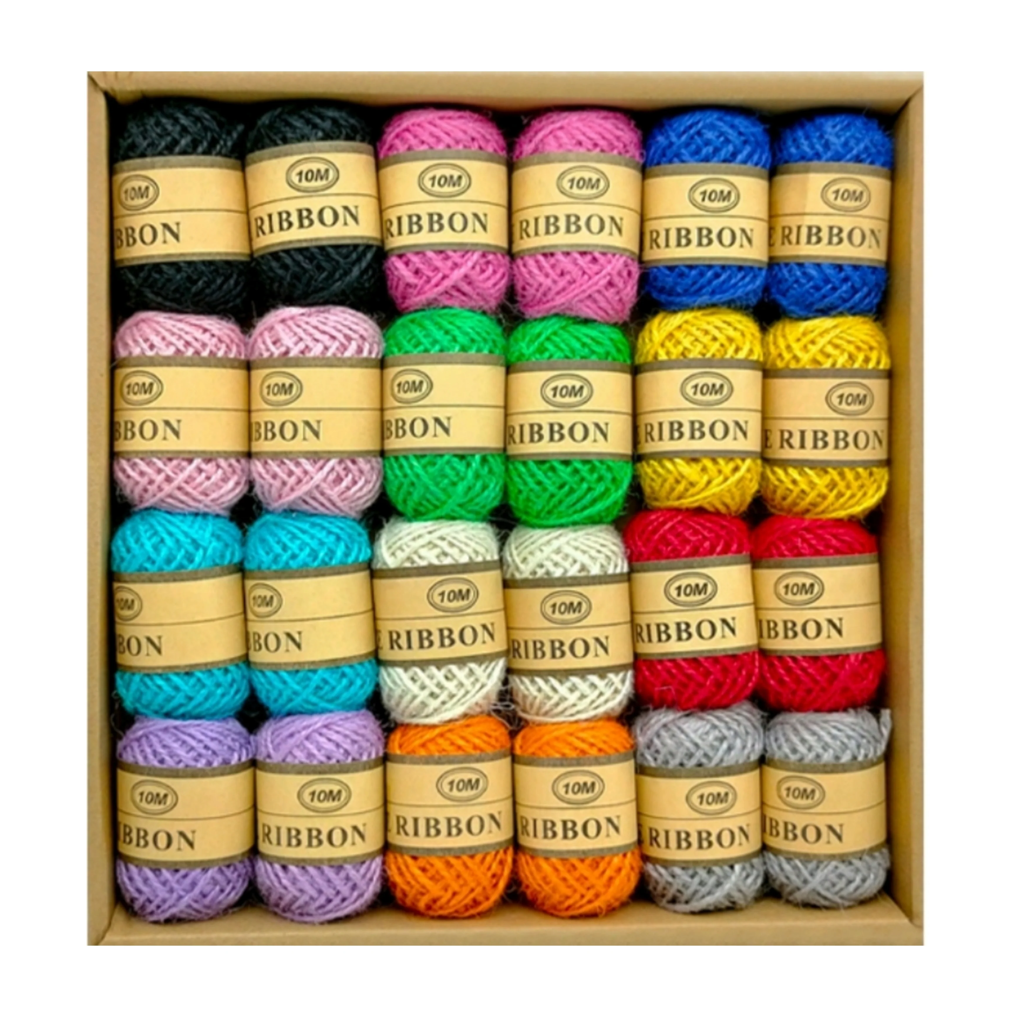 Natural Jute Thread Multicolor 2mmx10mtr 24 Pc's
