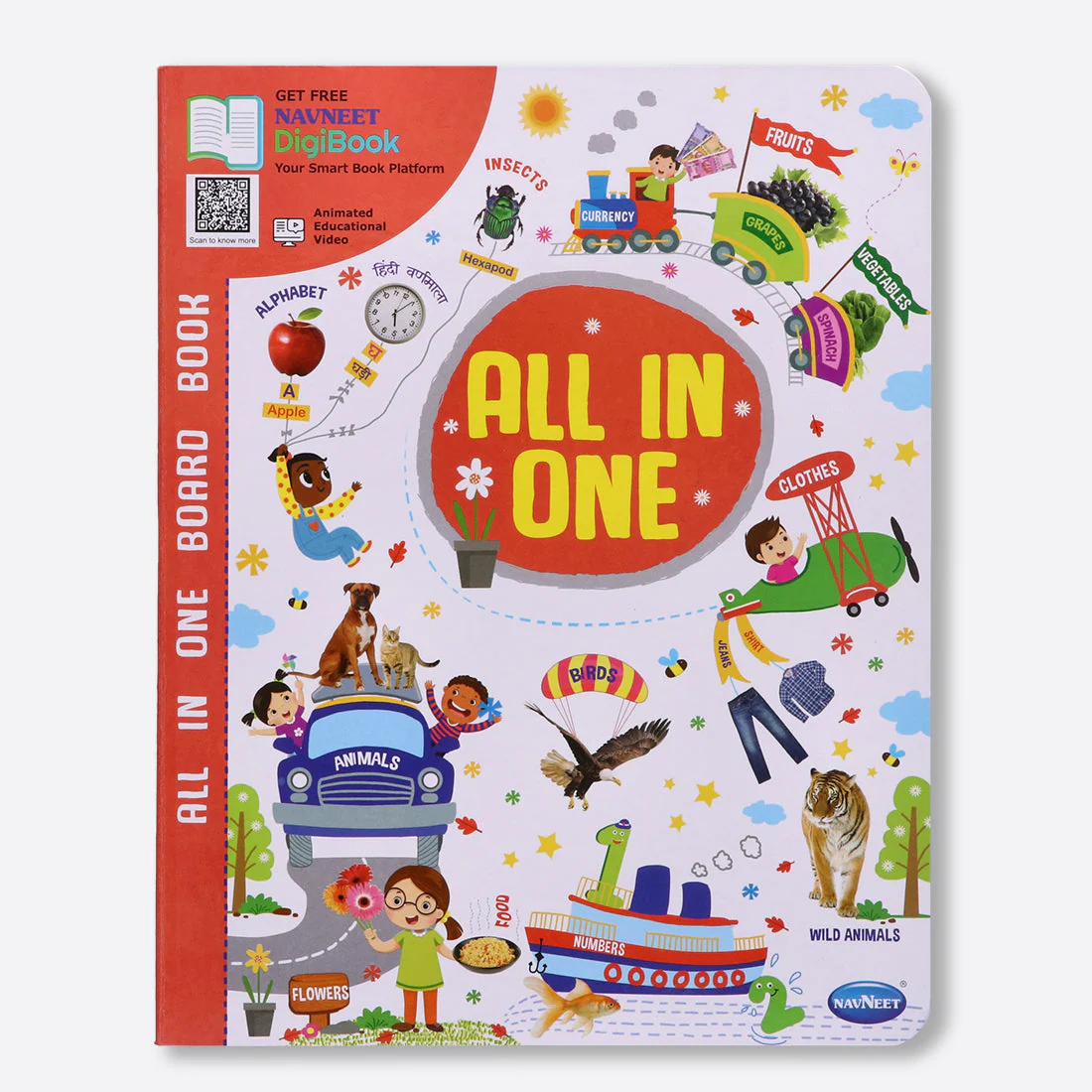 Navneet All In One Board Book (Eng.) - First Early Learning book for Kindergarten - Picture Board book for toddlers and babies