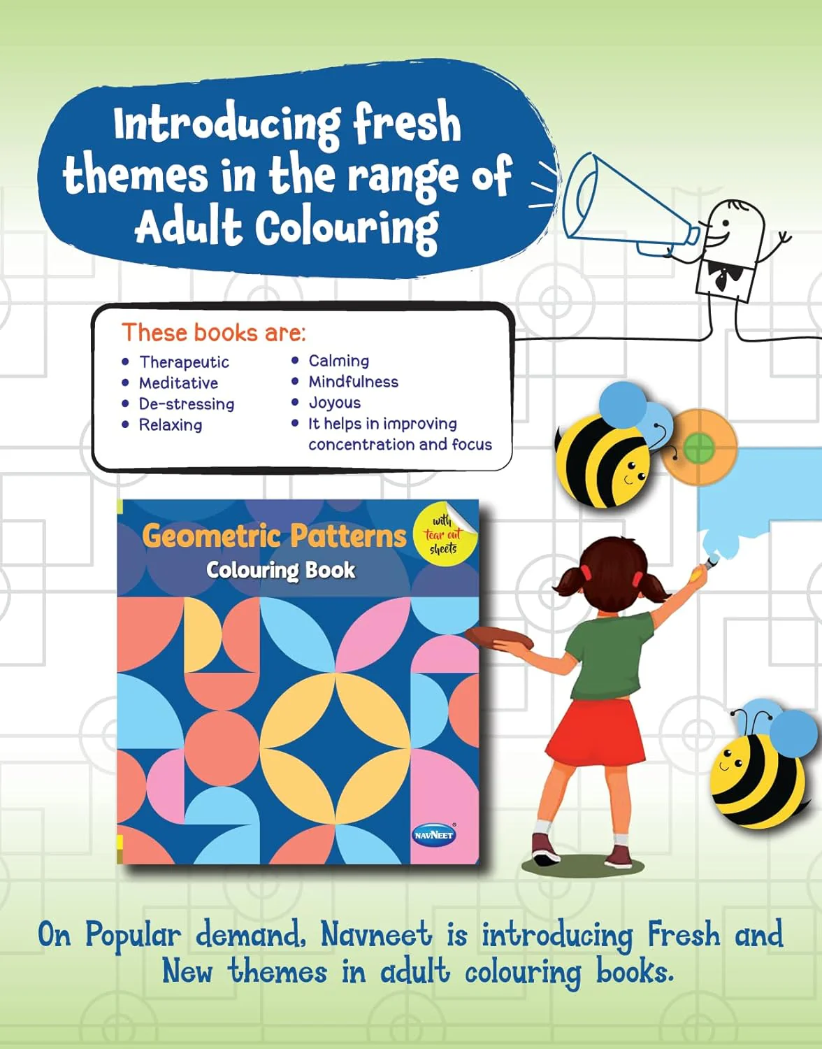 Navneet Geometric Pattern Colouring Book for Beginners and Adults - Image 10